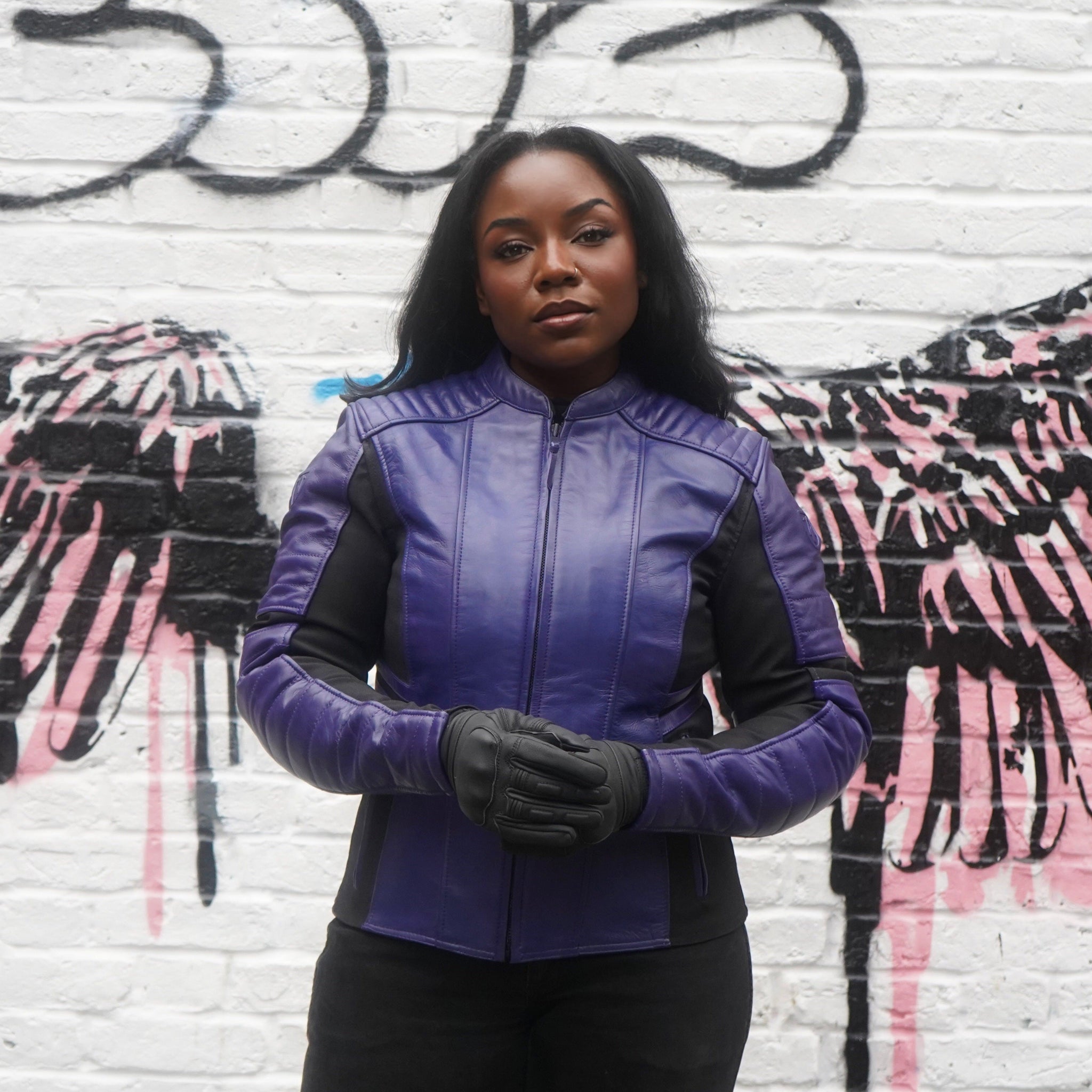MotoGirl Amelia Leather Jacket Purple