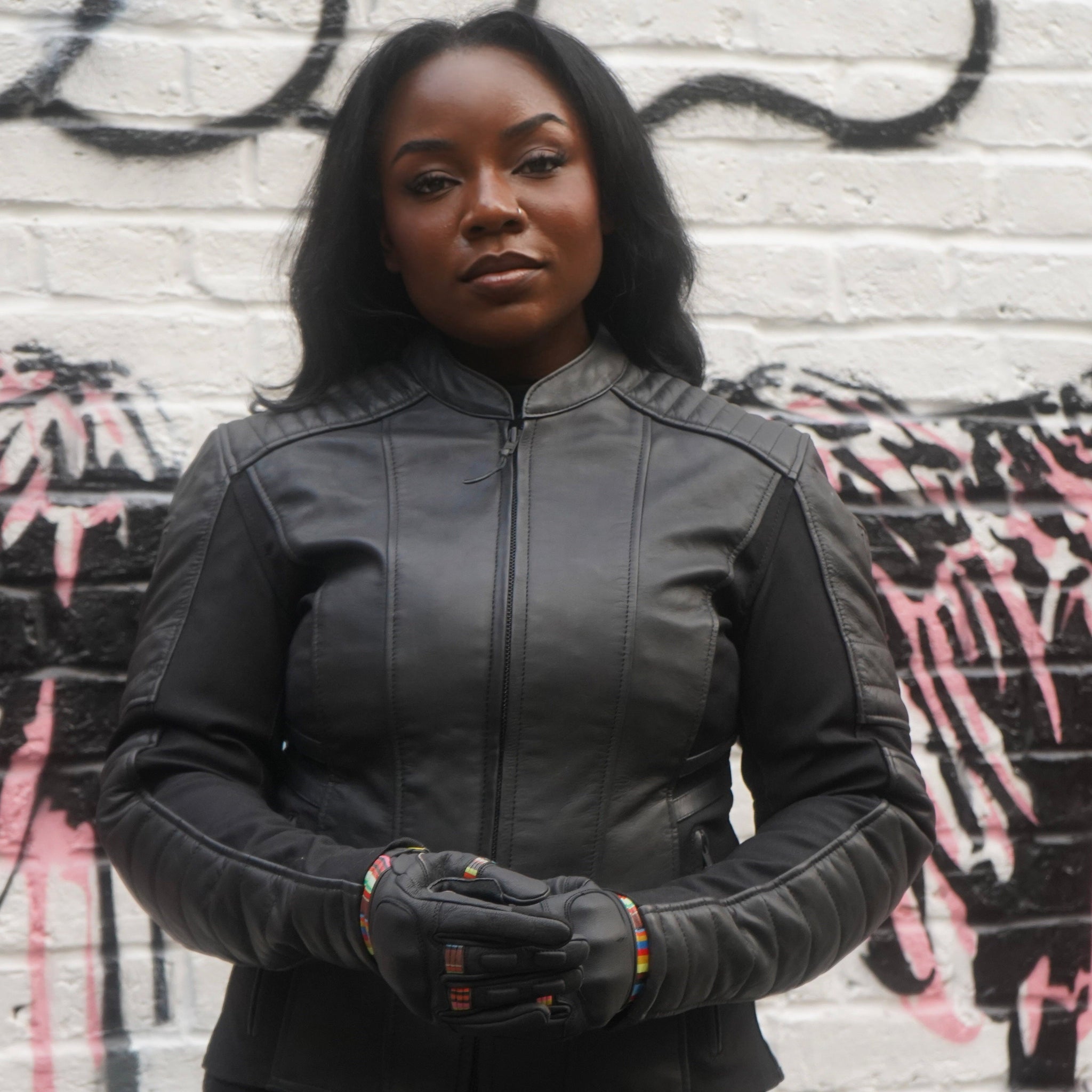 MotoGirl Amelia Leather Jacket Black