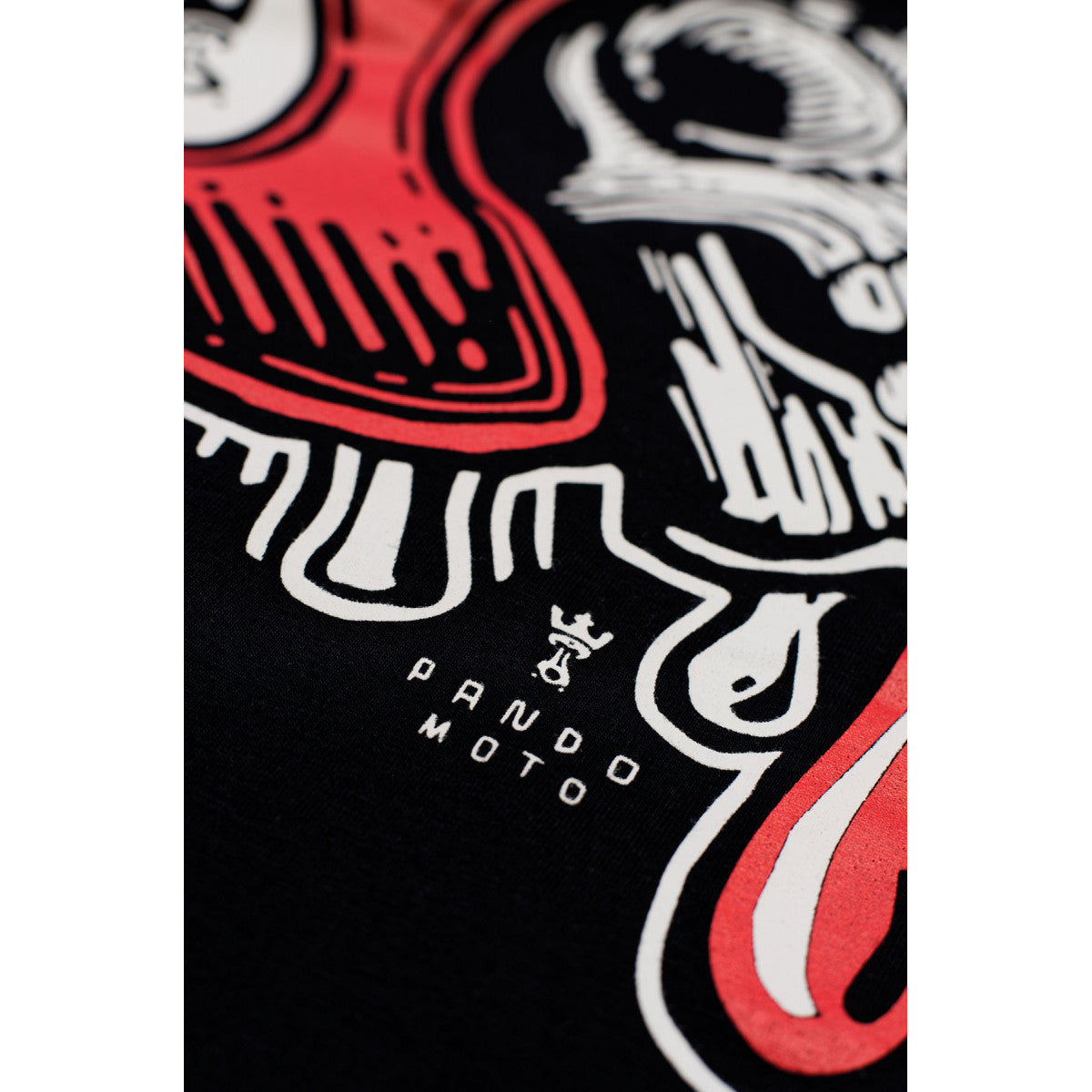 PandoMoto T-Shirt Mike Red Skull Black