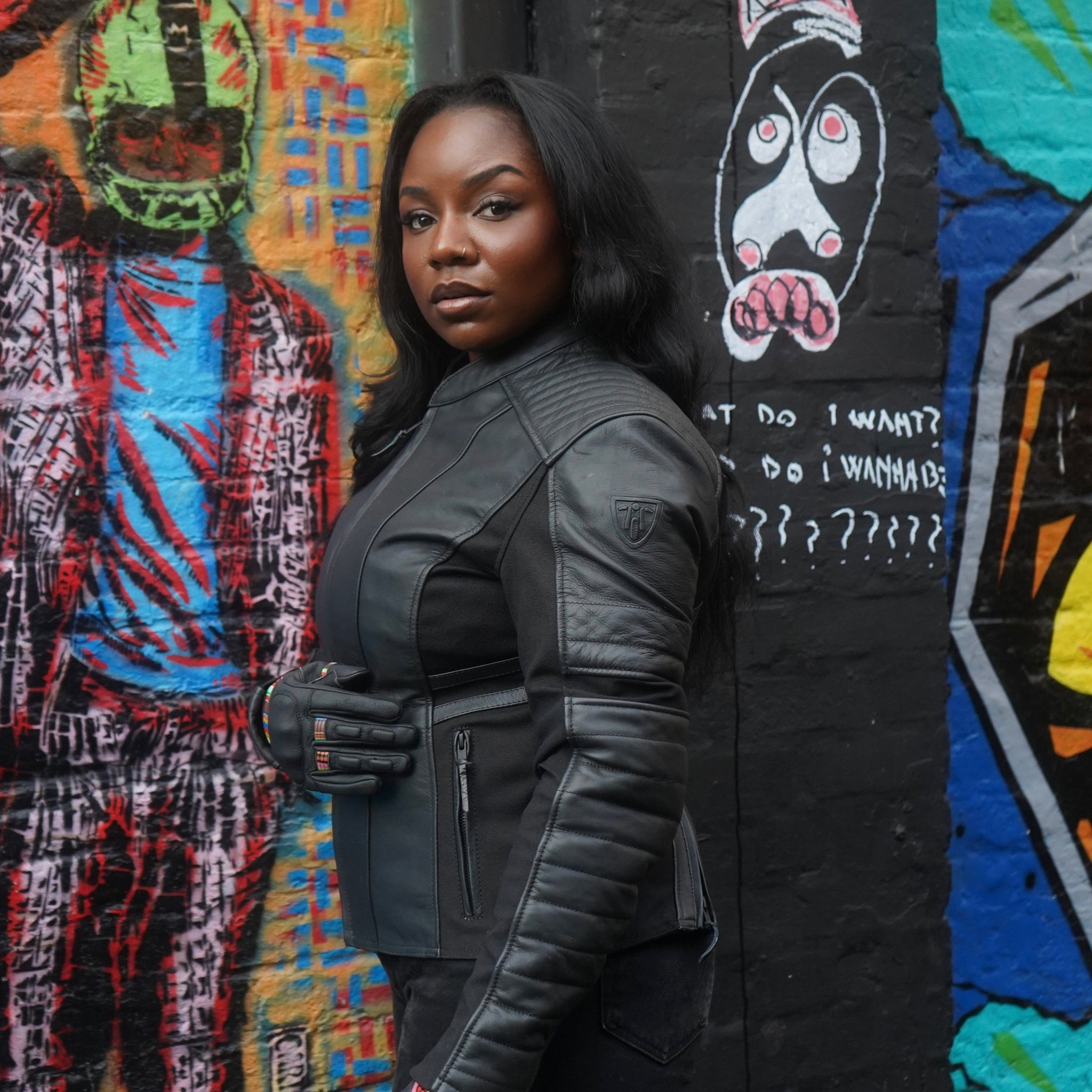 MotoGirl Amelia Leather Jacket Black