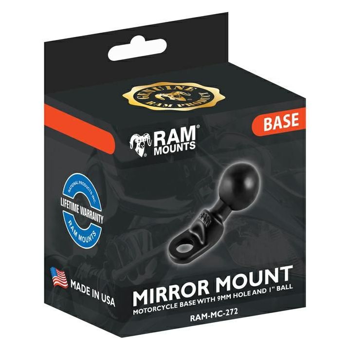 RAM Mirror Mount 9mm Hole with 1" Ball