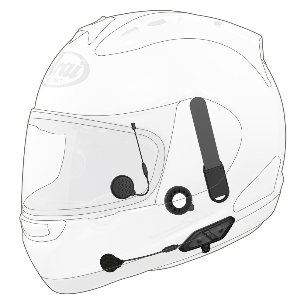 Sena 10U Motorcycle Bluetooth Communication System with RC4 Remote for Arai Full-face Helmets