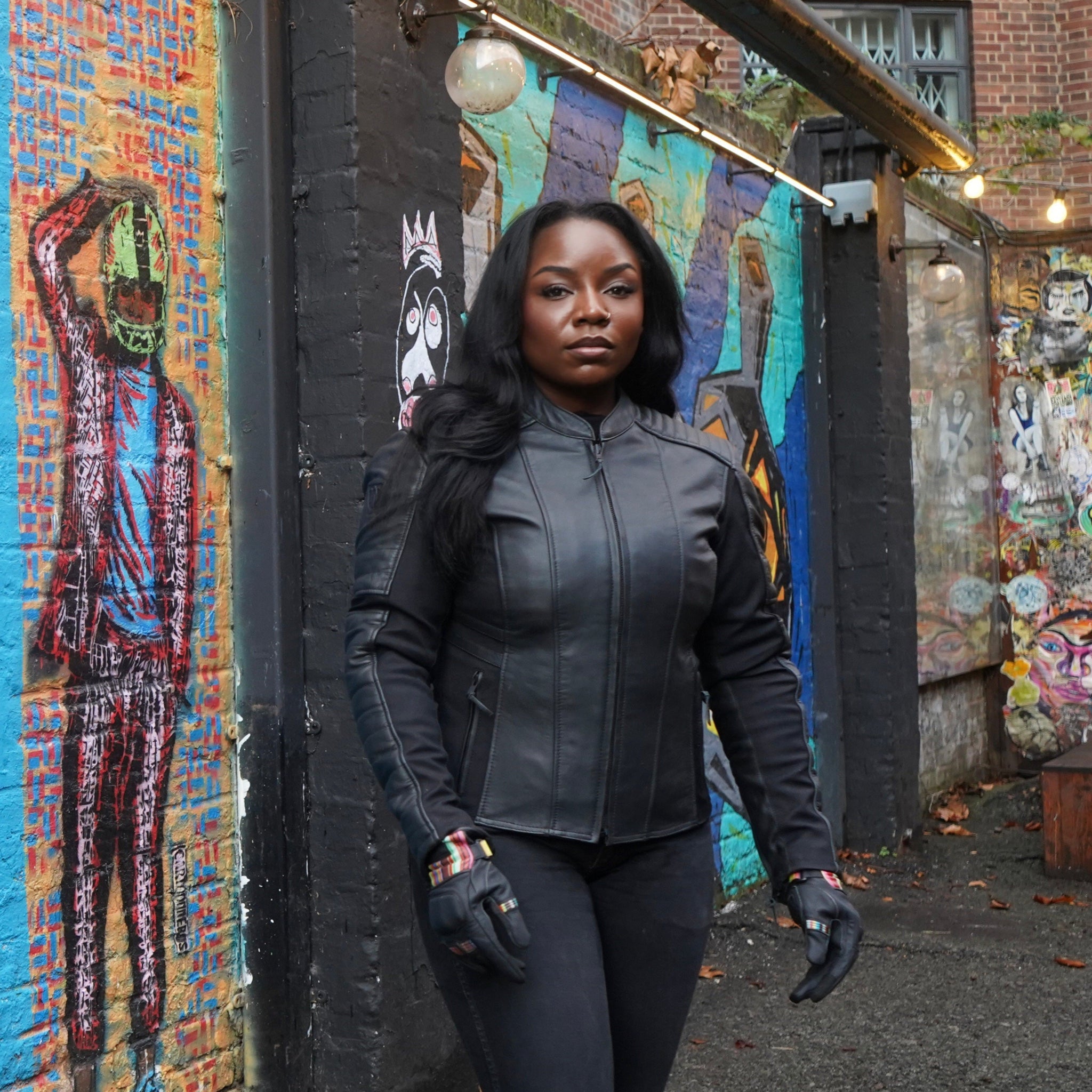 MotoGirl Amelia Leather Jacket Black