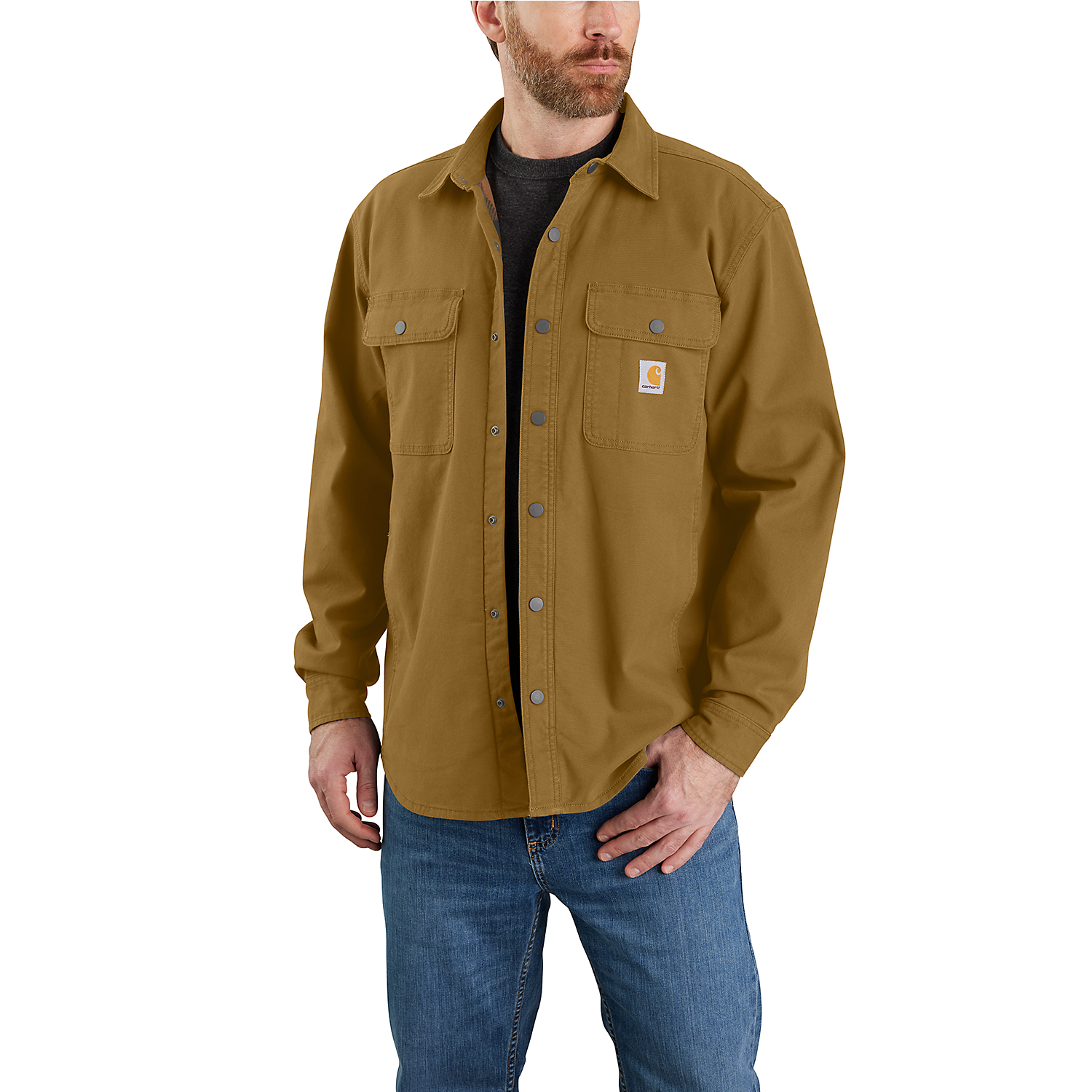 Carhartt Rugged Flex Relaxed Fit Canvas Fleece-Lined Shirt Jac