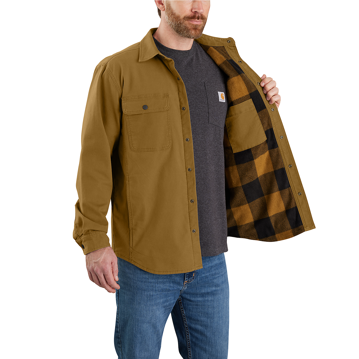 Carhartt Rugged Flex Relaxed Fit Canvas Fleece-Lined Shirt Jac