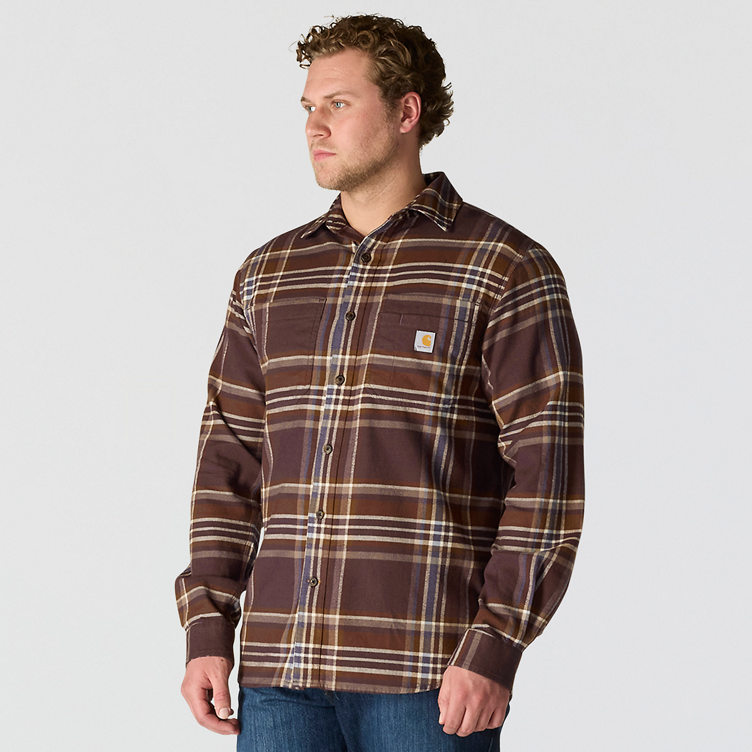Carhartt Rugged Flex Relaxed Fit Midweight Flannel Long-Sleeve Plaid Shirt