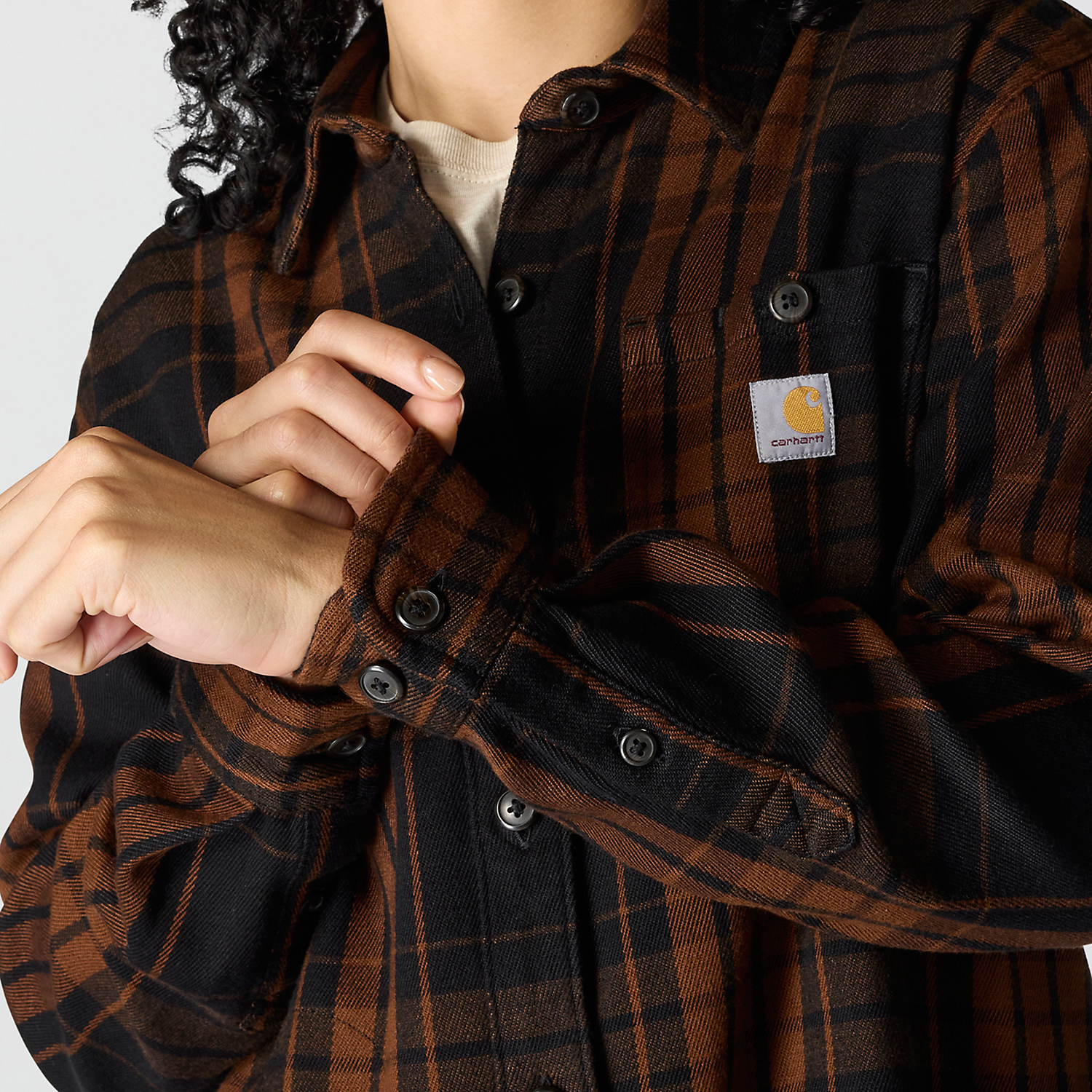Carhartt Ladies Tencel Fiber Series Loose Fit Twill Plaid Shirt