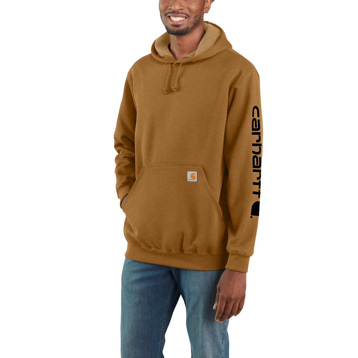 Carhartt Loose Fit Hooded Sweatshirt with Sleeve Logo