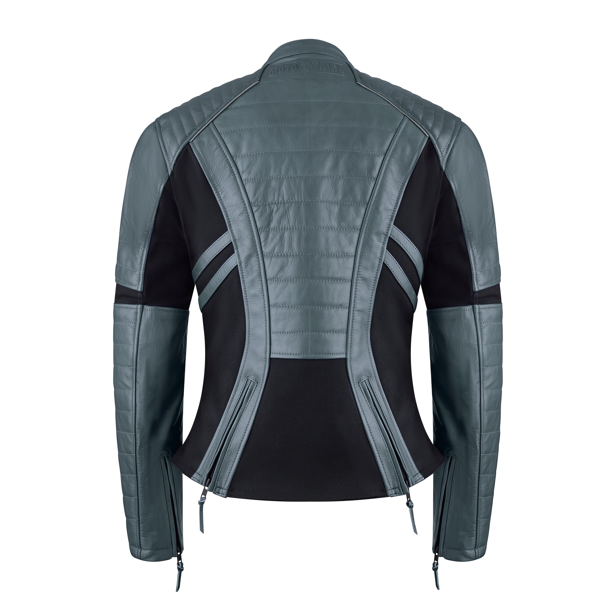 MotoGirl Amelia Leather Jacket Grey