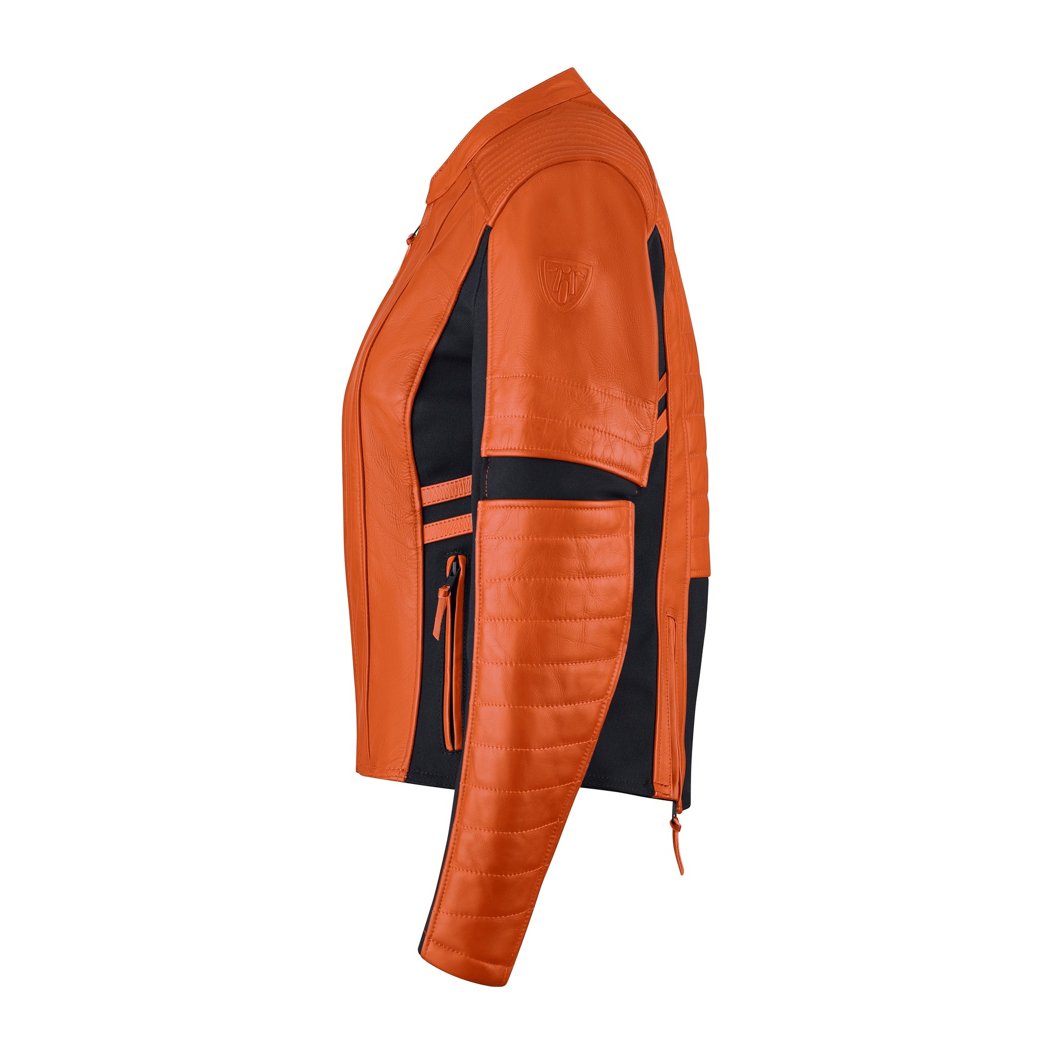 MotoGirl Amelia Leather Jacket Orange