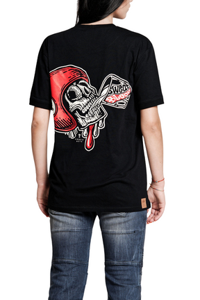 PandoMoto T-Shirt Mike Red Skull Black