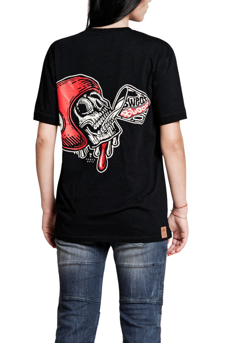 PandoMoto T-Shirt Mike Red Skull Black