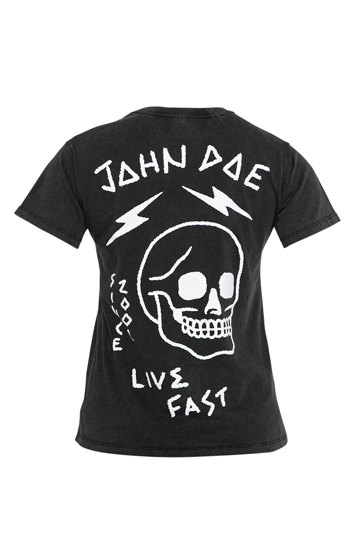 John Doe Ladies T-Shirt Live Fast Skull Fade Out Black