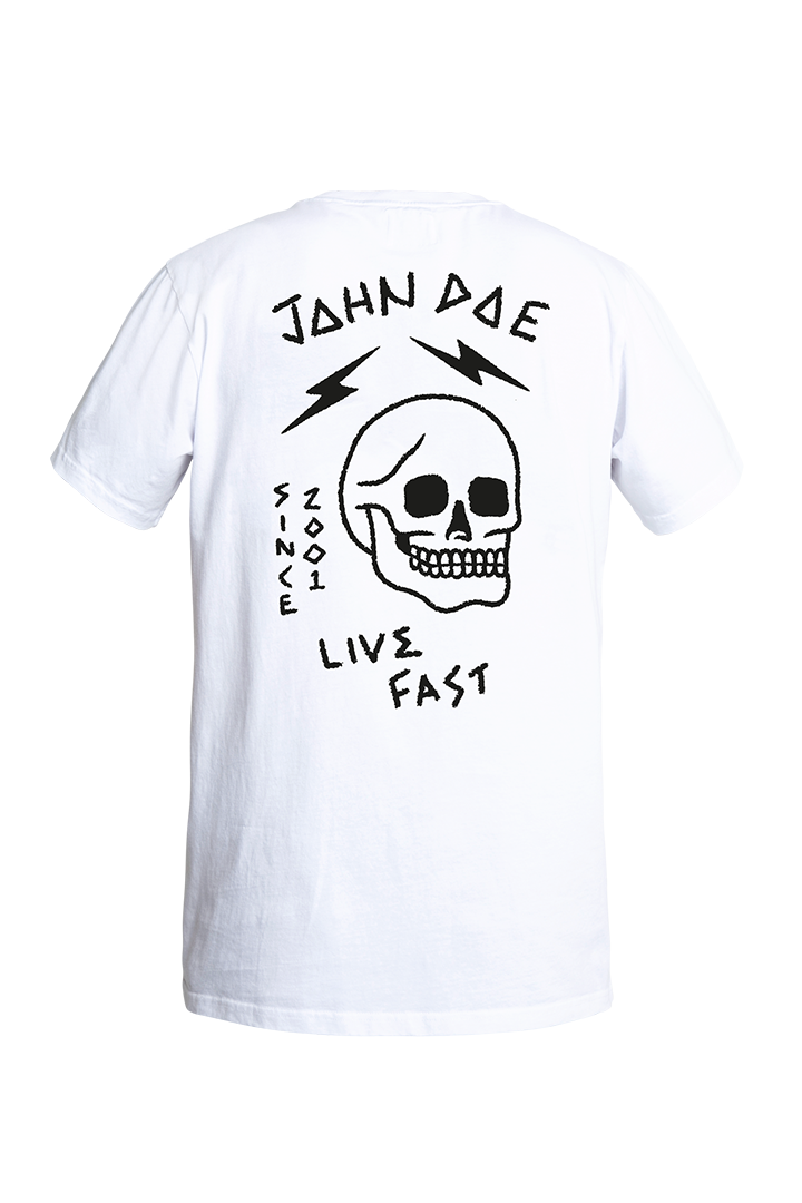 John Doe T-Shirt Live Fast Skull White