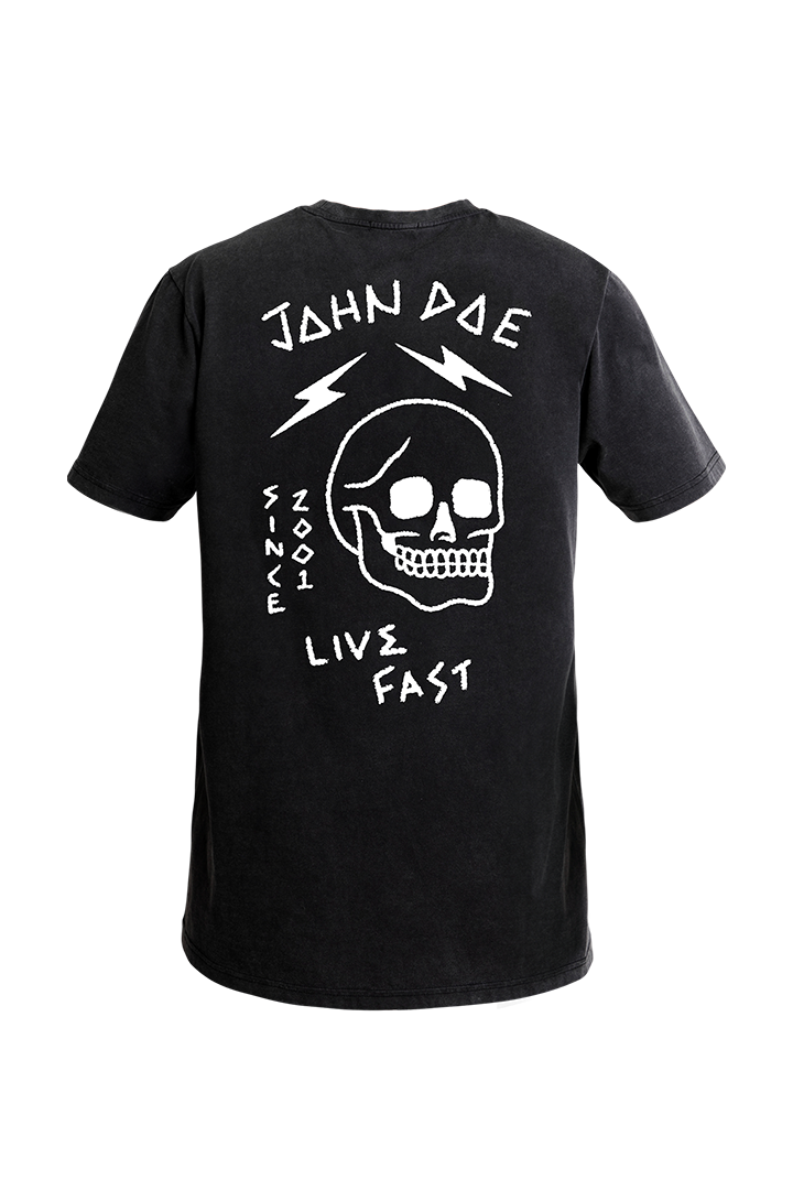 John Doe T-Shirt Live Fast Skull Black