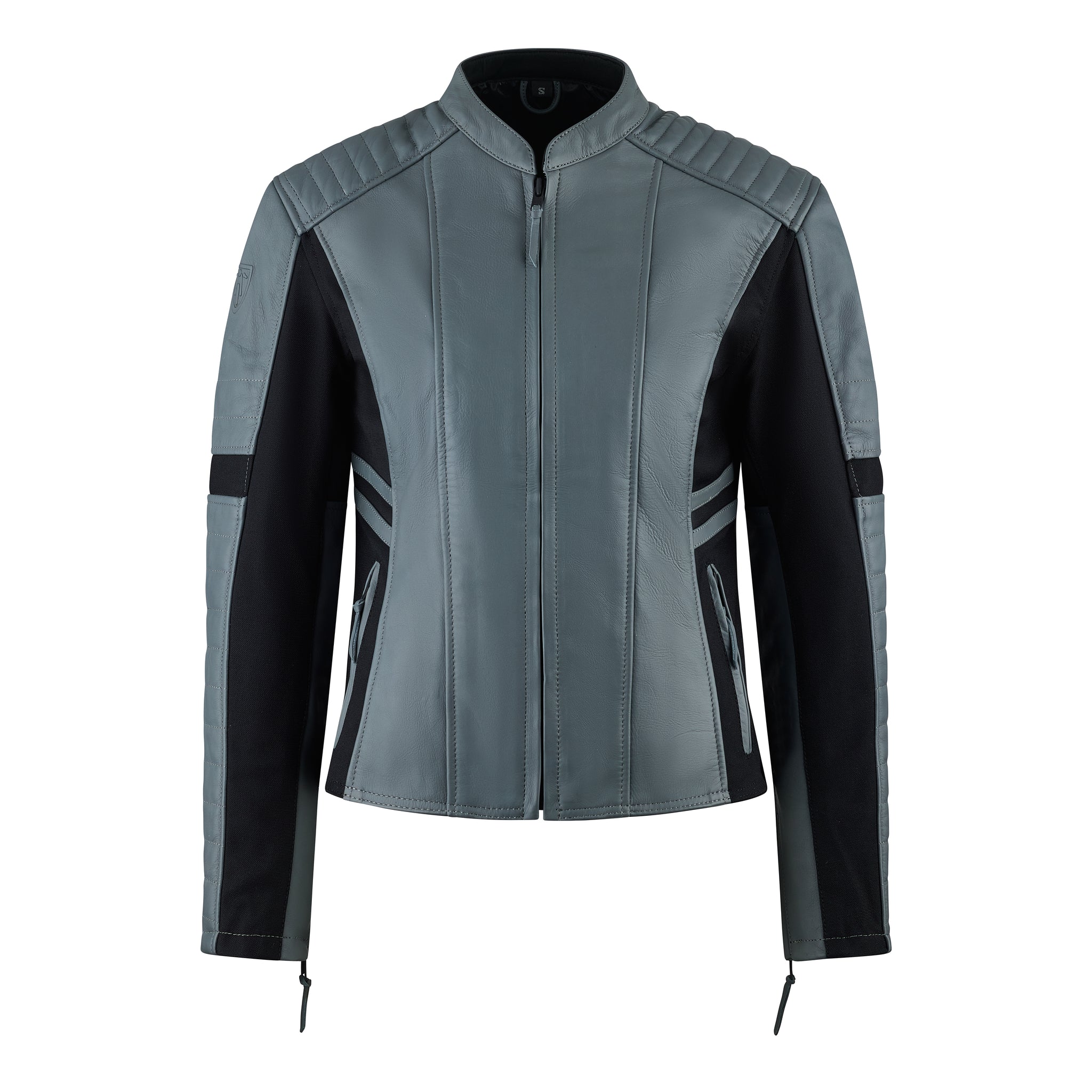 MotoGirl Amelia Leather Jacket Grey
