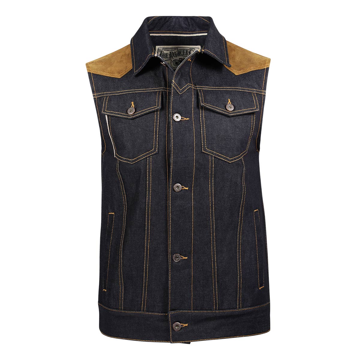 Rokker Mixed Vest Denim