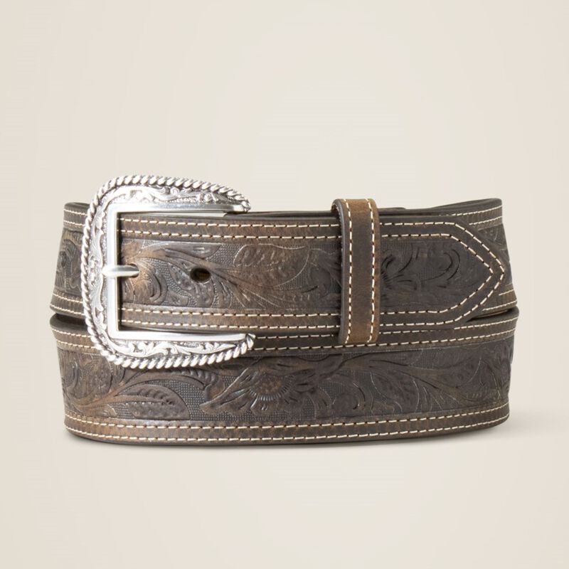 Ariat Mens Tooled Double Stitched Belt