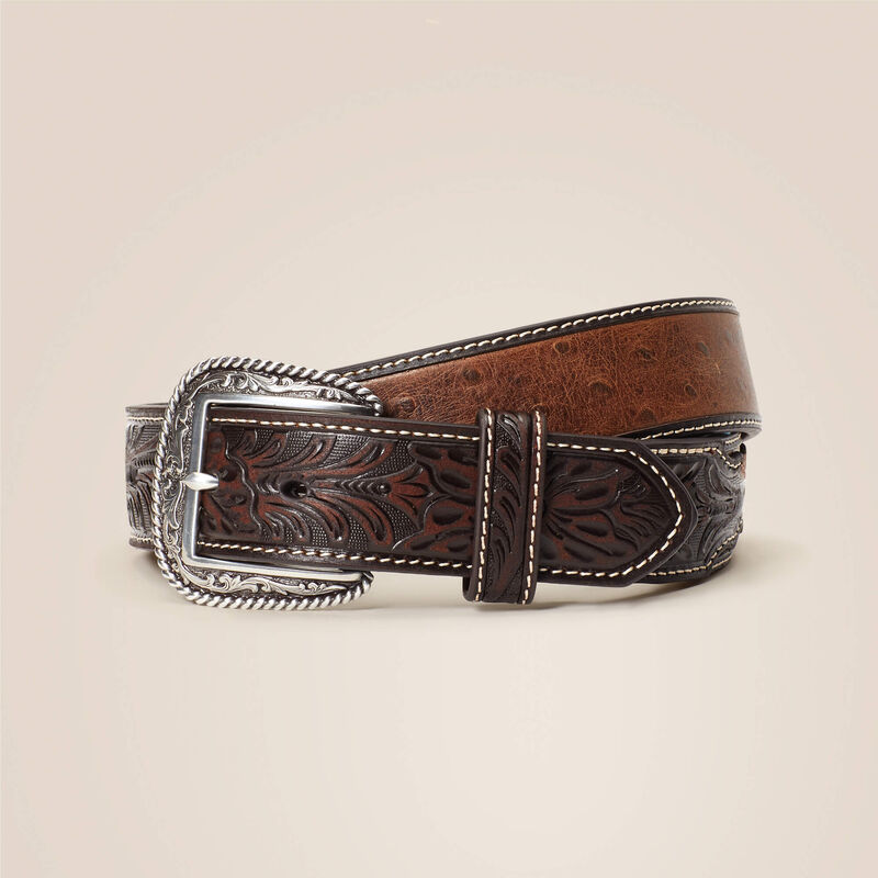 Ariat Mens 1.5" Ostrich Tooled Belt