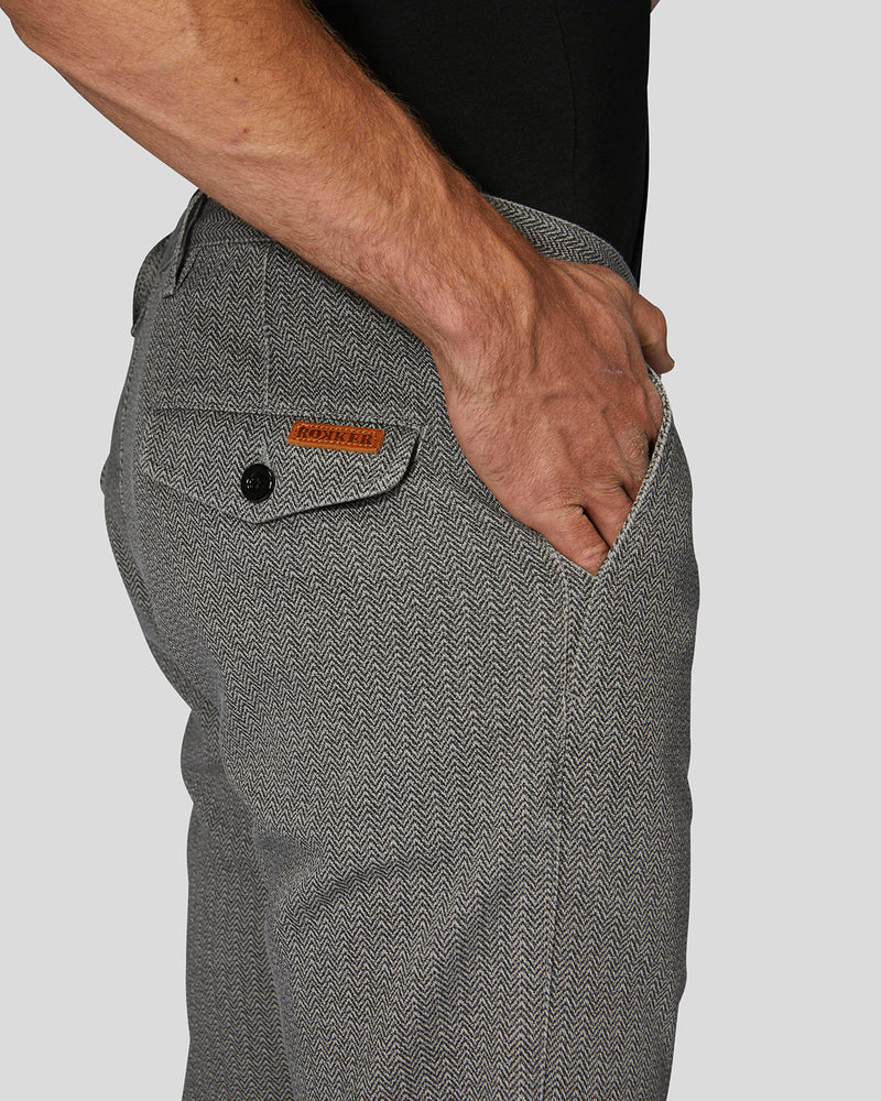 Rokker Tweed Chino Tapered Slim Grey