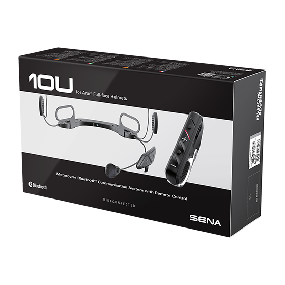 Sena 10U Motorcycle Bluetooth Communication System with RC4 Remote for Arai Full-face Helmets