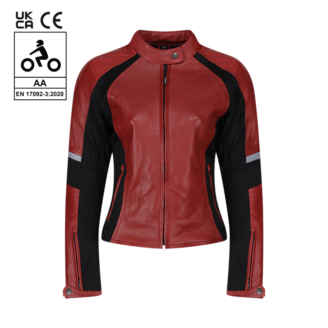 MotoGirl Fiona Leather Jacket Red