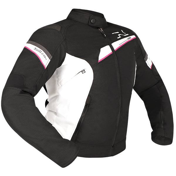 Richa Ladies Gotham 3 WP Jacket Black/White/Fuchsia