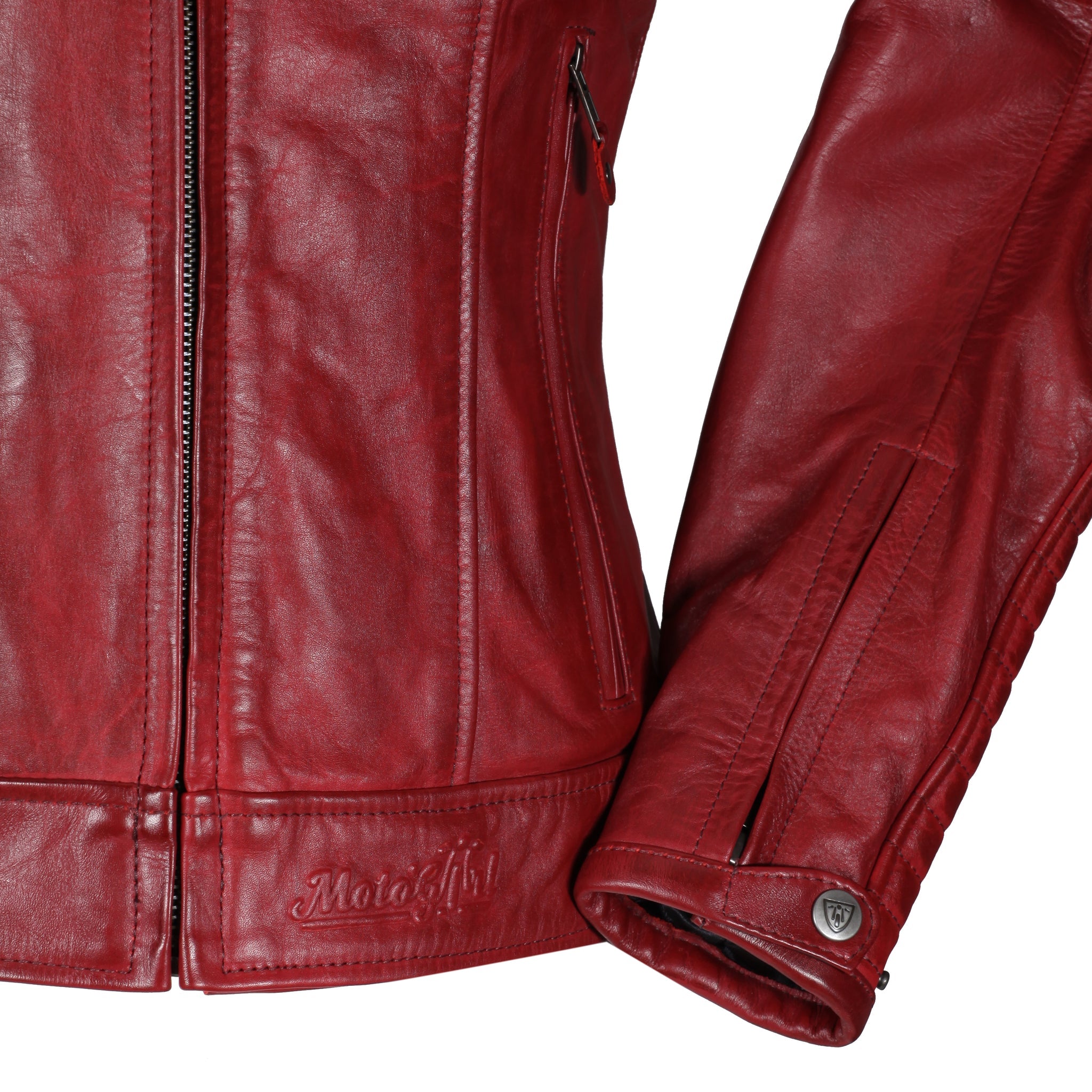 MotoGirl Valerie Leather Jacket Red