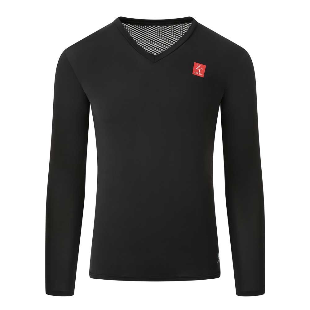 ZeroFit Iceskin Baselayer V-Neck Long Sleeve Black