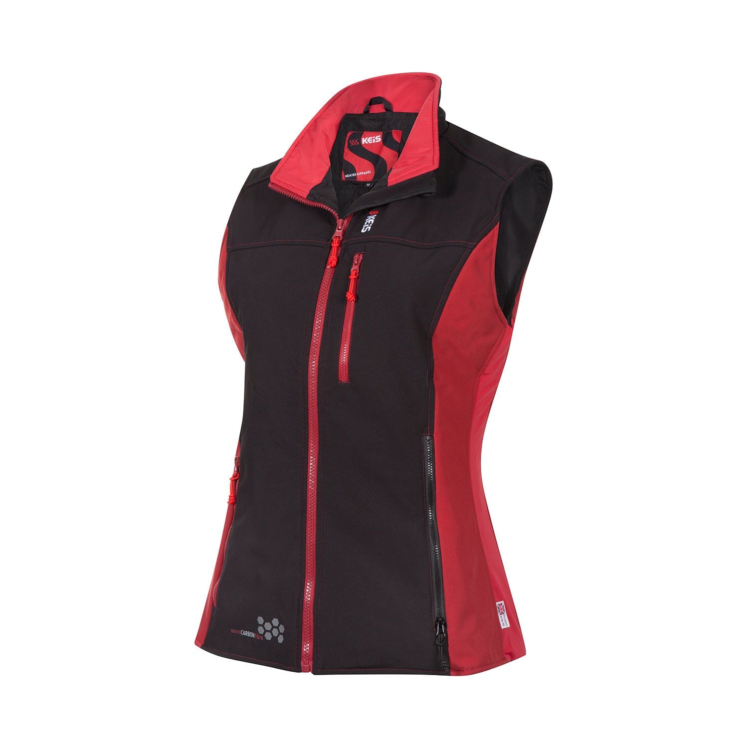 Keis B501W Ladies Heated Body Warmer Black/Red