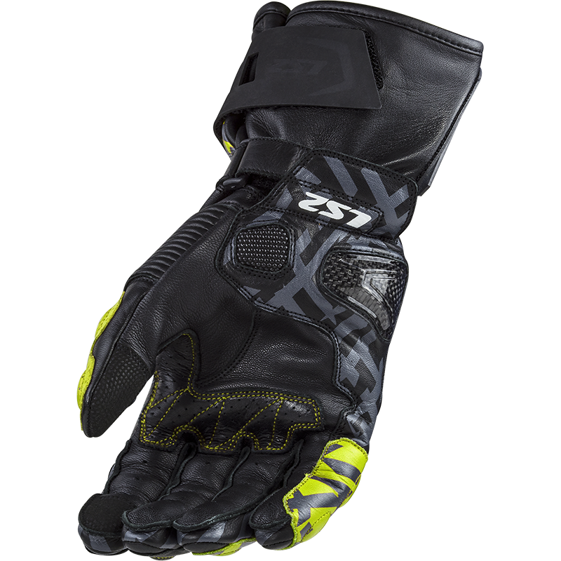 LS2 Feng Racing Gloves Black/High Visibility Yellow