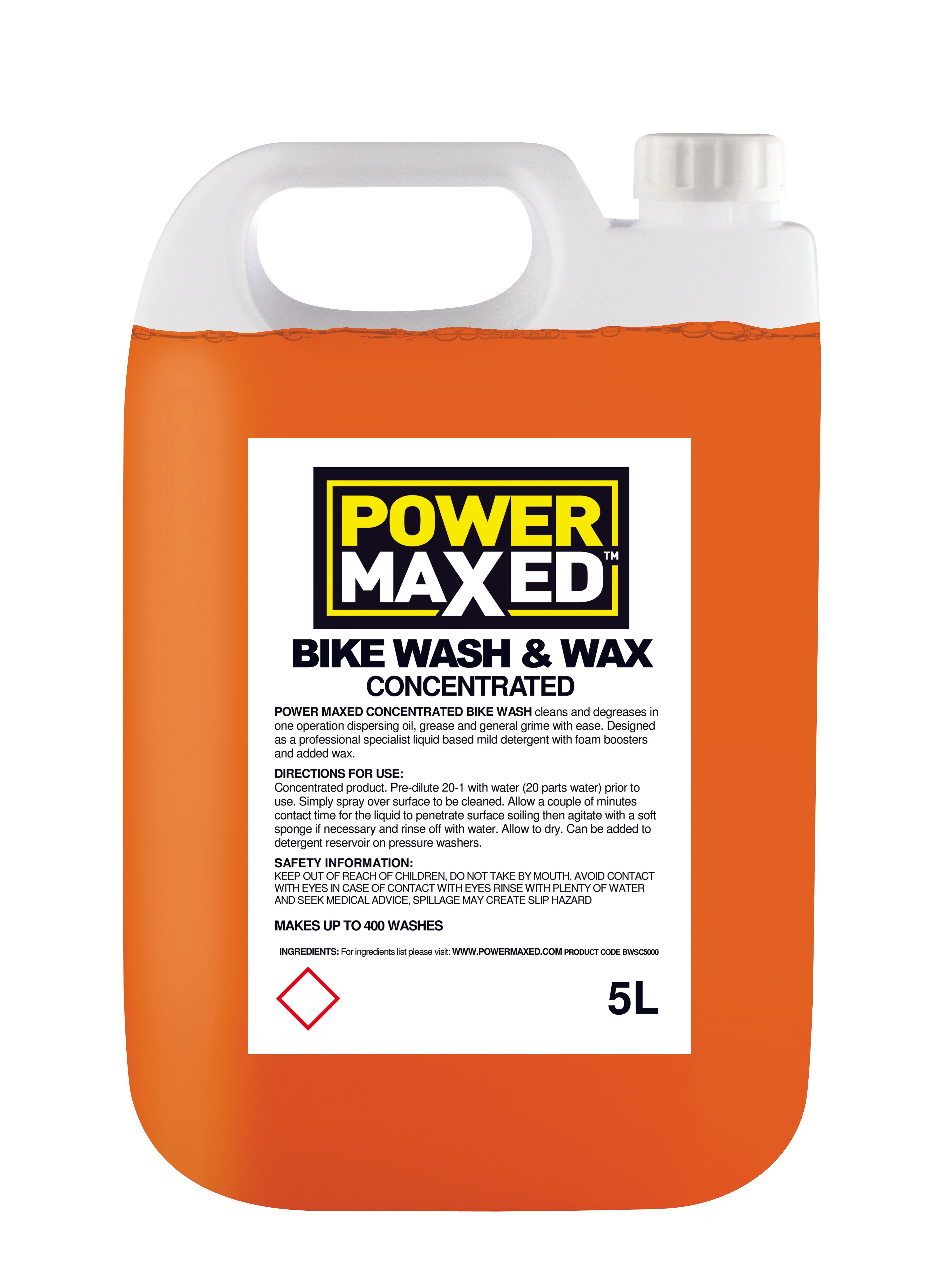 Power Maxed Heavy Duty Bike Wash & Wax 5ltr