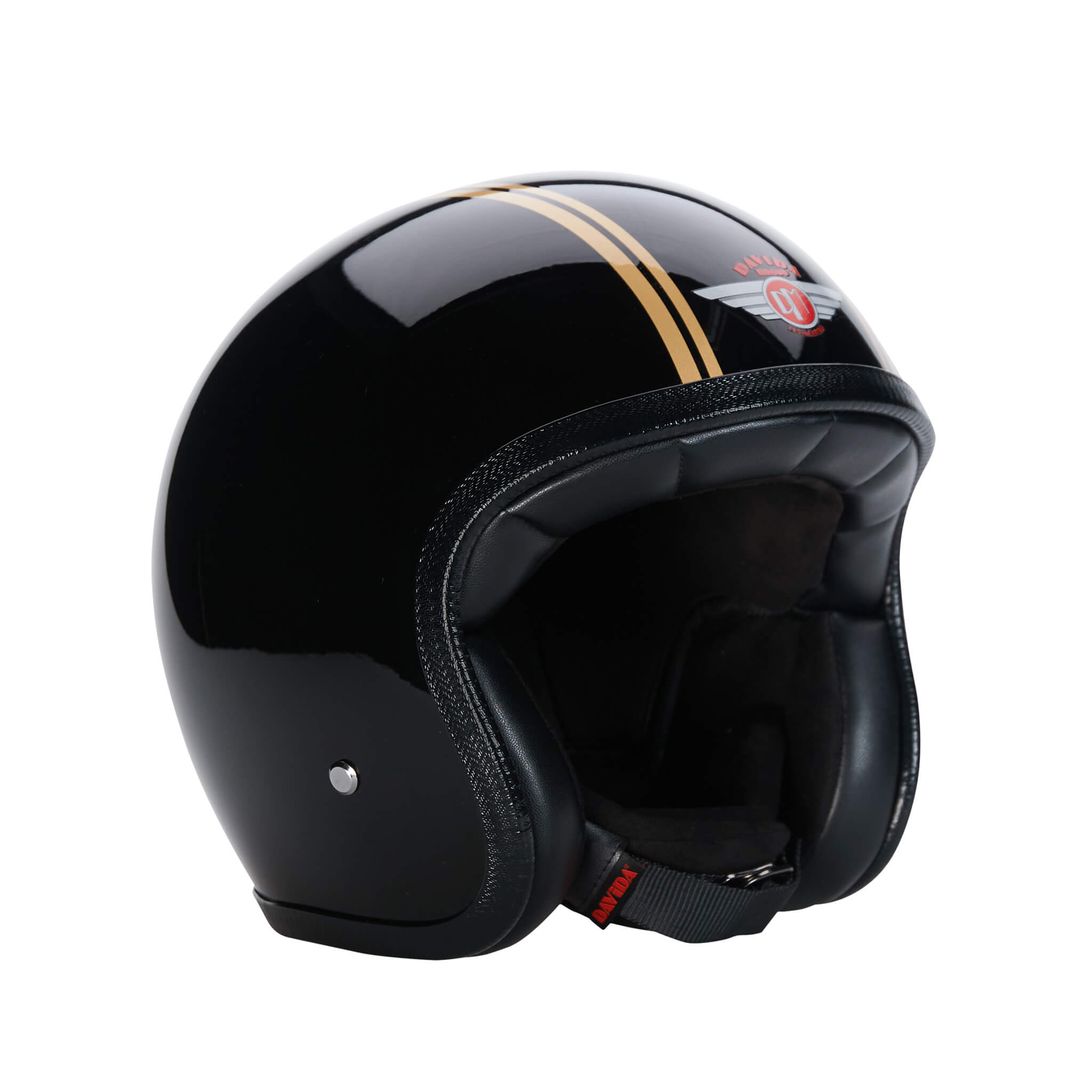 Davida Speedster v4 TT Gloss Pinstripe Black/Gold