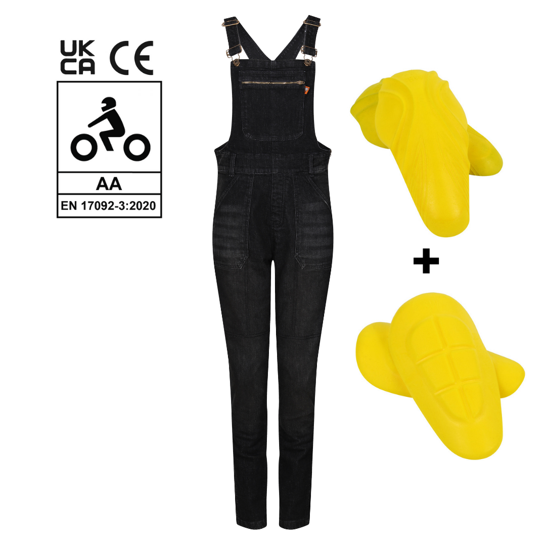 MotoGirl Daisy Dungarees Black