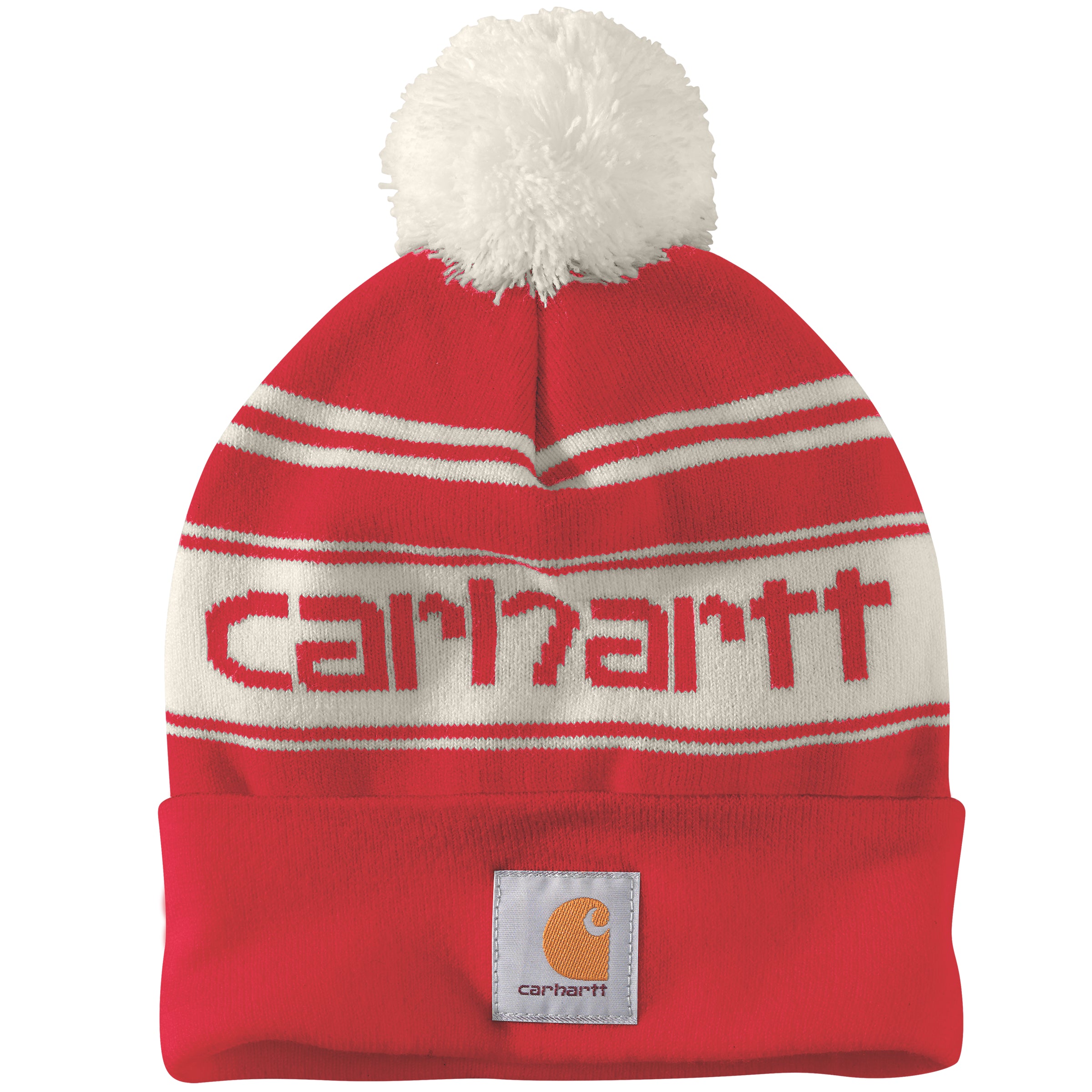 Carhartt Knit Pom-Pom Cuffed Logo Beanie