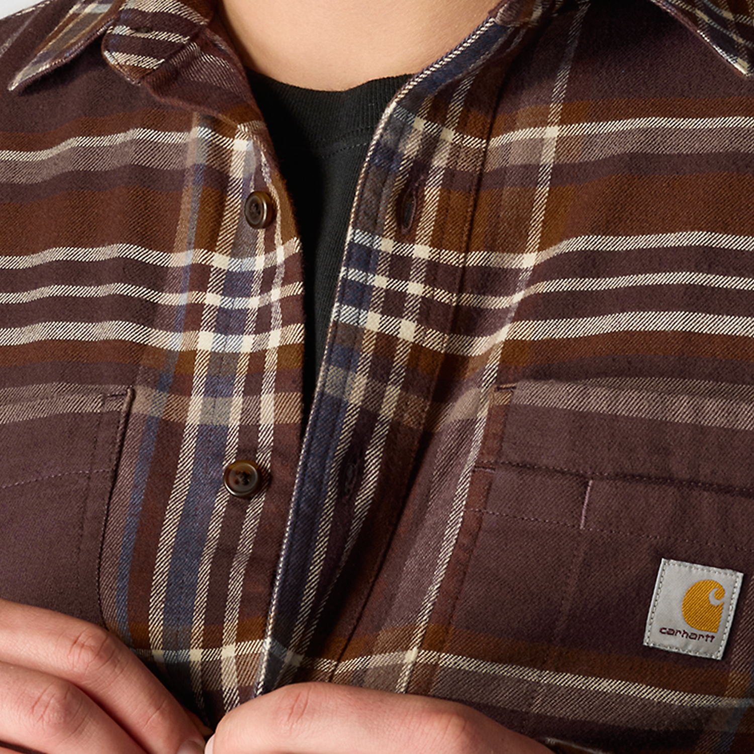 Carhartt Rugged Flex Relaxed Fit Midweight Flannel Long-Sleeve Plaid Shirt