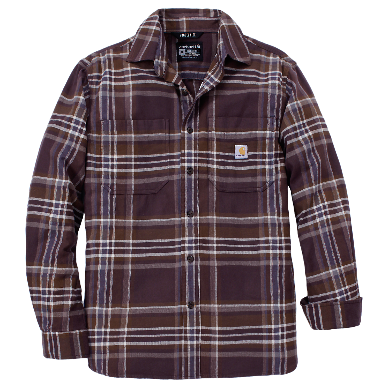 Carhartt Rugged Flex Relaxed Fit Midweight Flannel Long-Sleeve Plaid Shirt