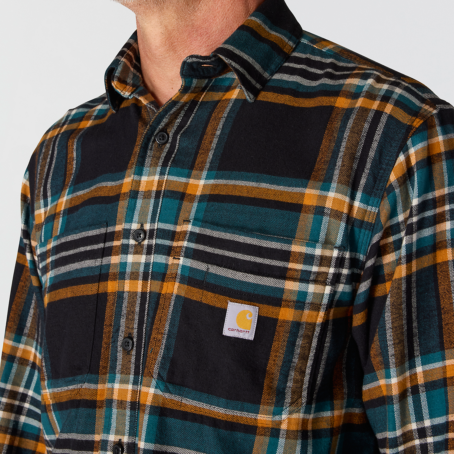 Carhartt Rugged Flex Relaxed Fit Midweight Flannel Long-Sleeve Plaid Shirt