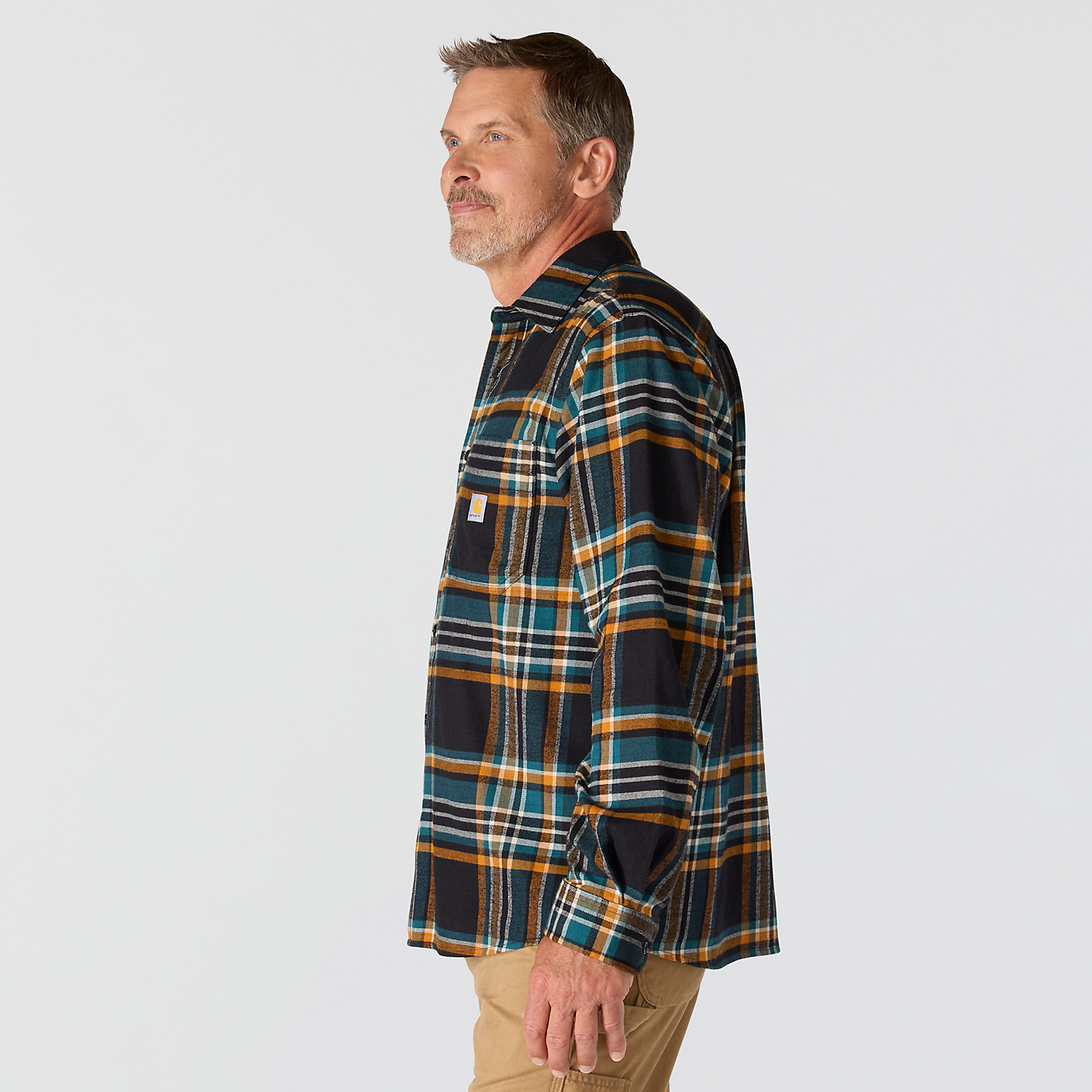 Carhartt Rugged Flex Relaxed Fit Midweight Flannel Long-Sleeve Plaid Shirt