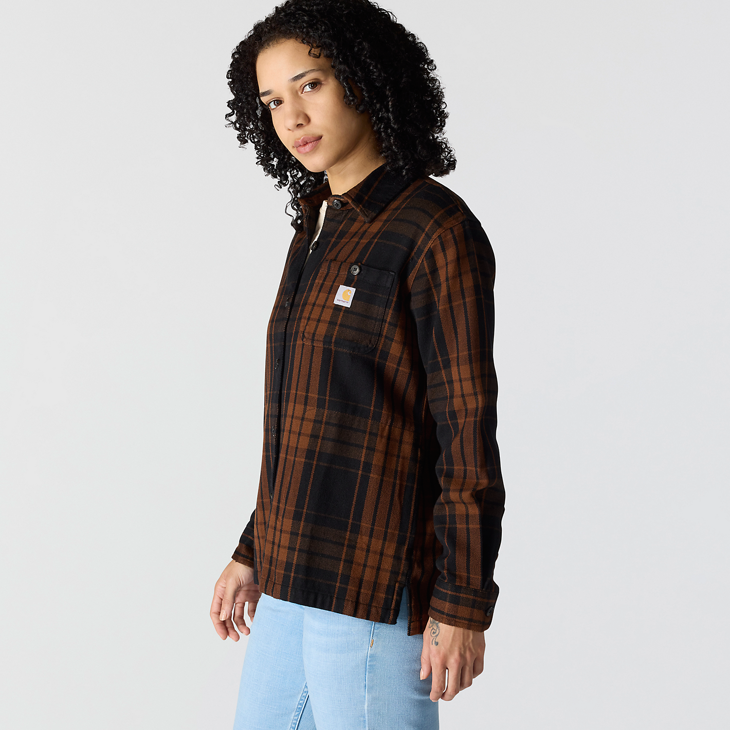 Carhartt Ladies Tencel Fiber Series Loose Fit Twill Plaid Shirt