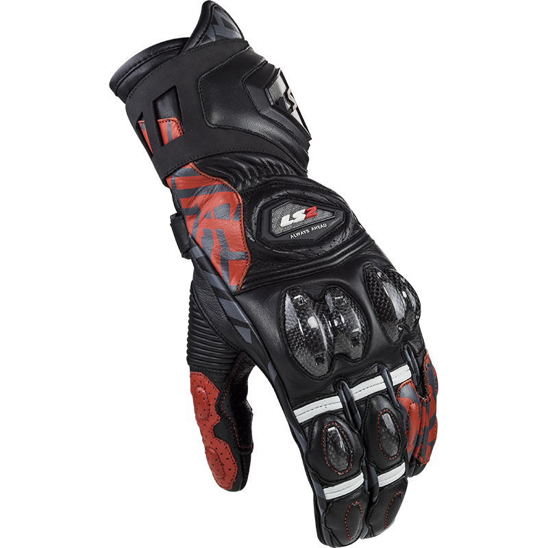 LS2 Feng Racing Gloves Black/Red