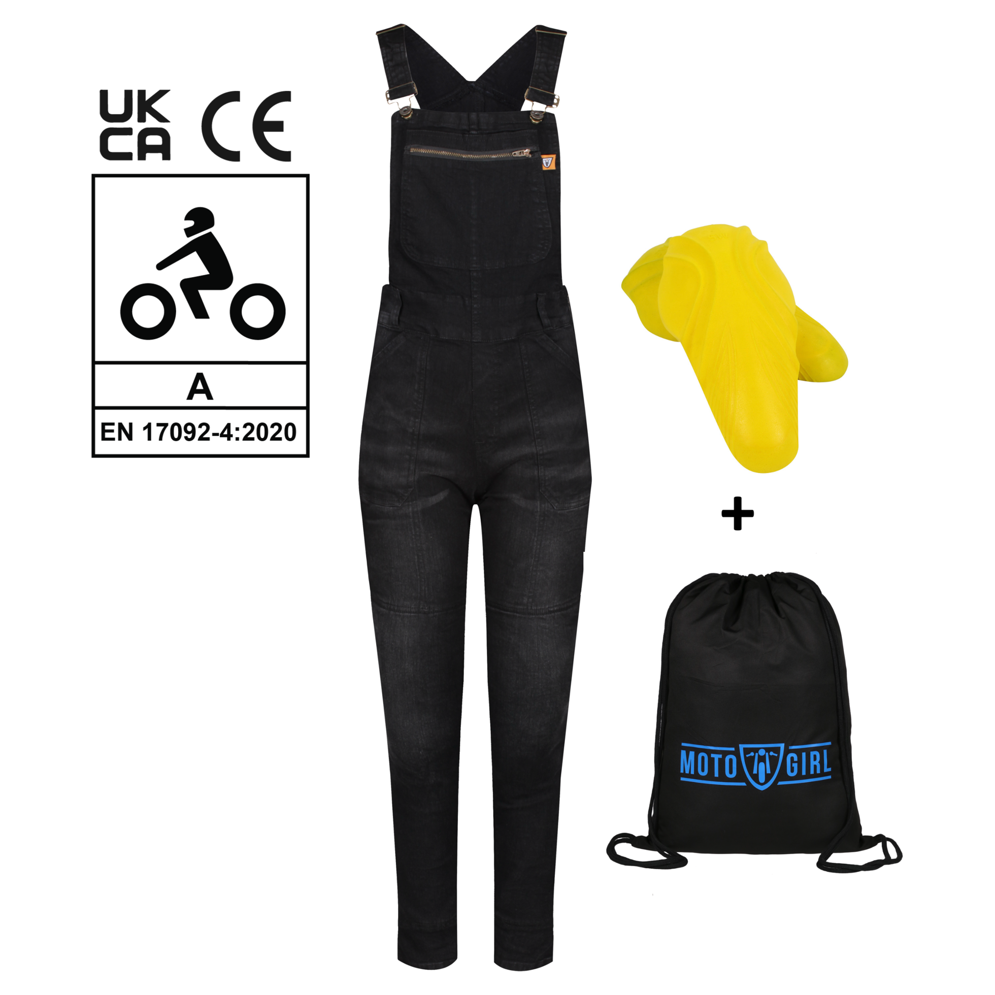 MotoGirl Irene Dungarees Black