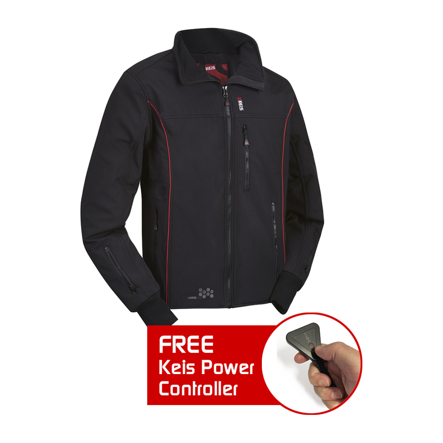 Keis J501RP Premium Heated Jacket Black/Red