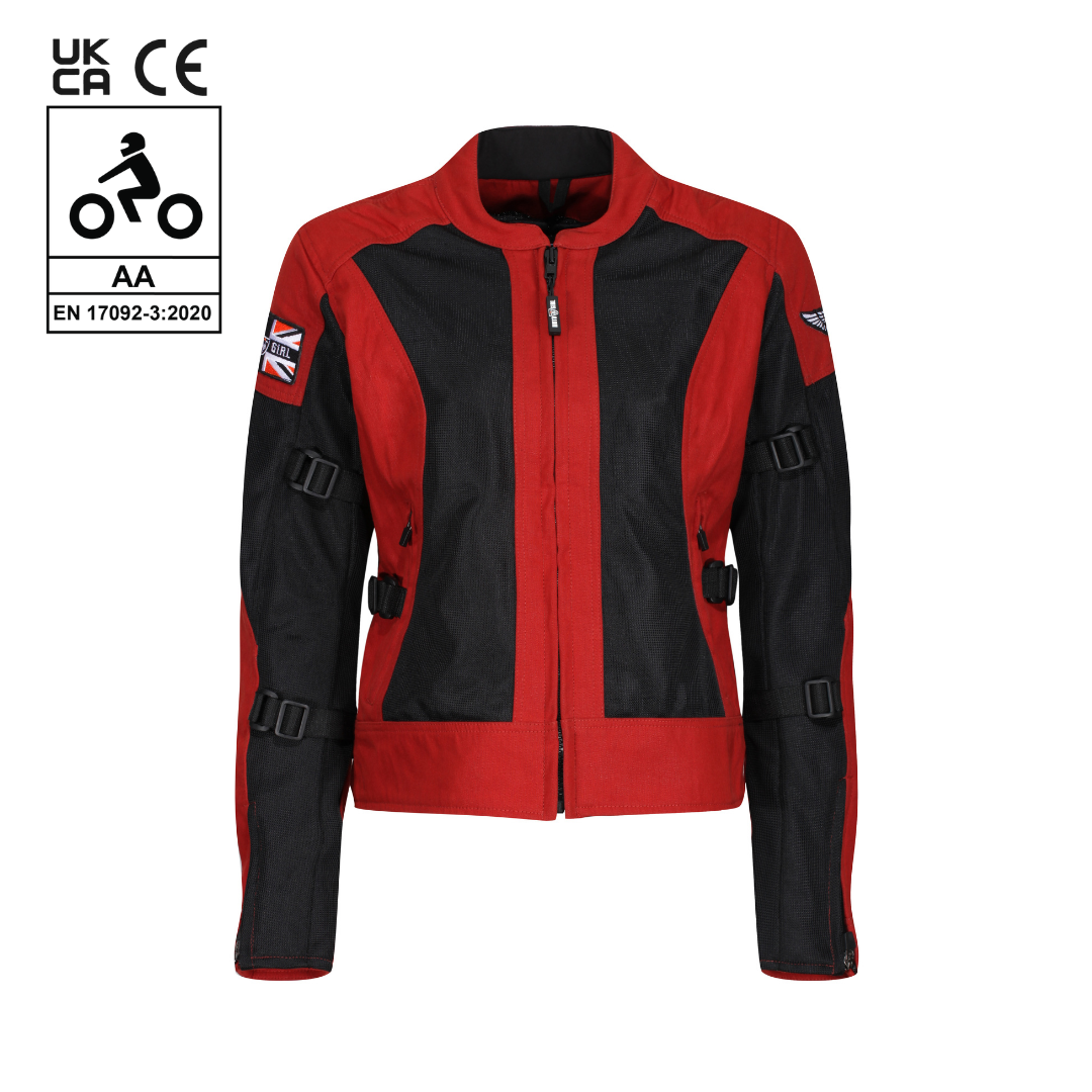 MotoGirl Jodie Summer Mesh Jacket Red