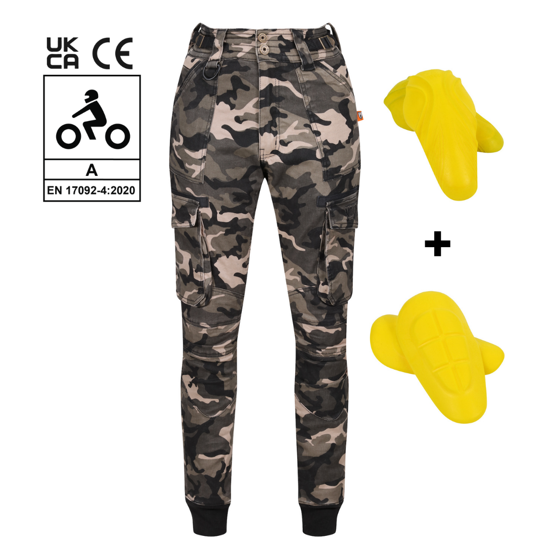 MotoGirl Lara Cargo Trousers Camo