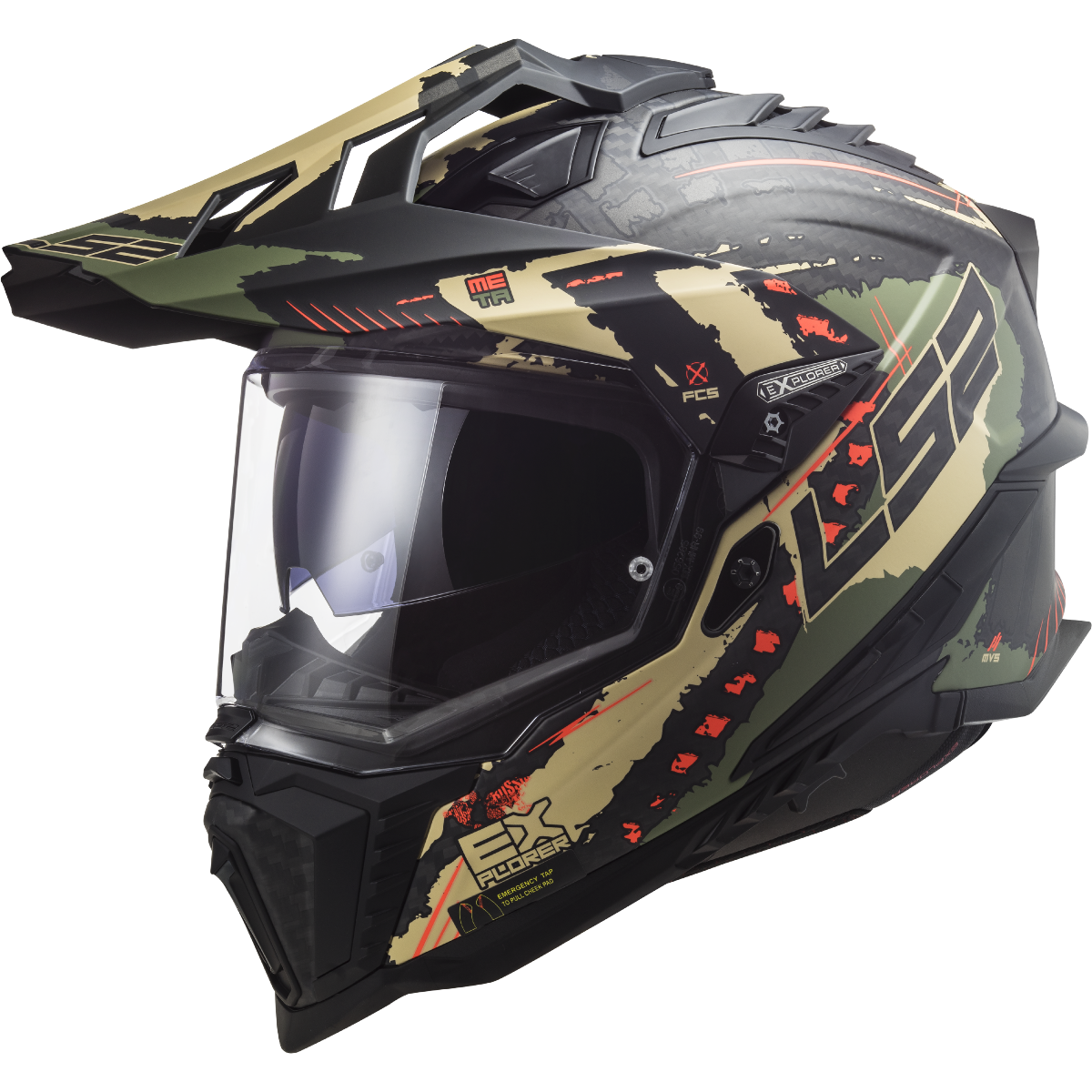 LS2 MX701 Carbon Explorer Extend Matt Military Green