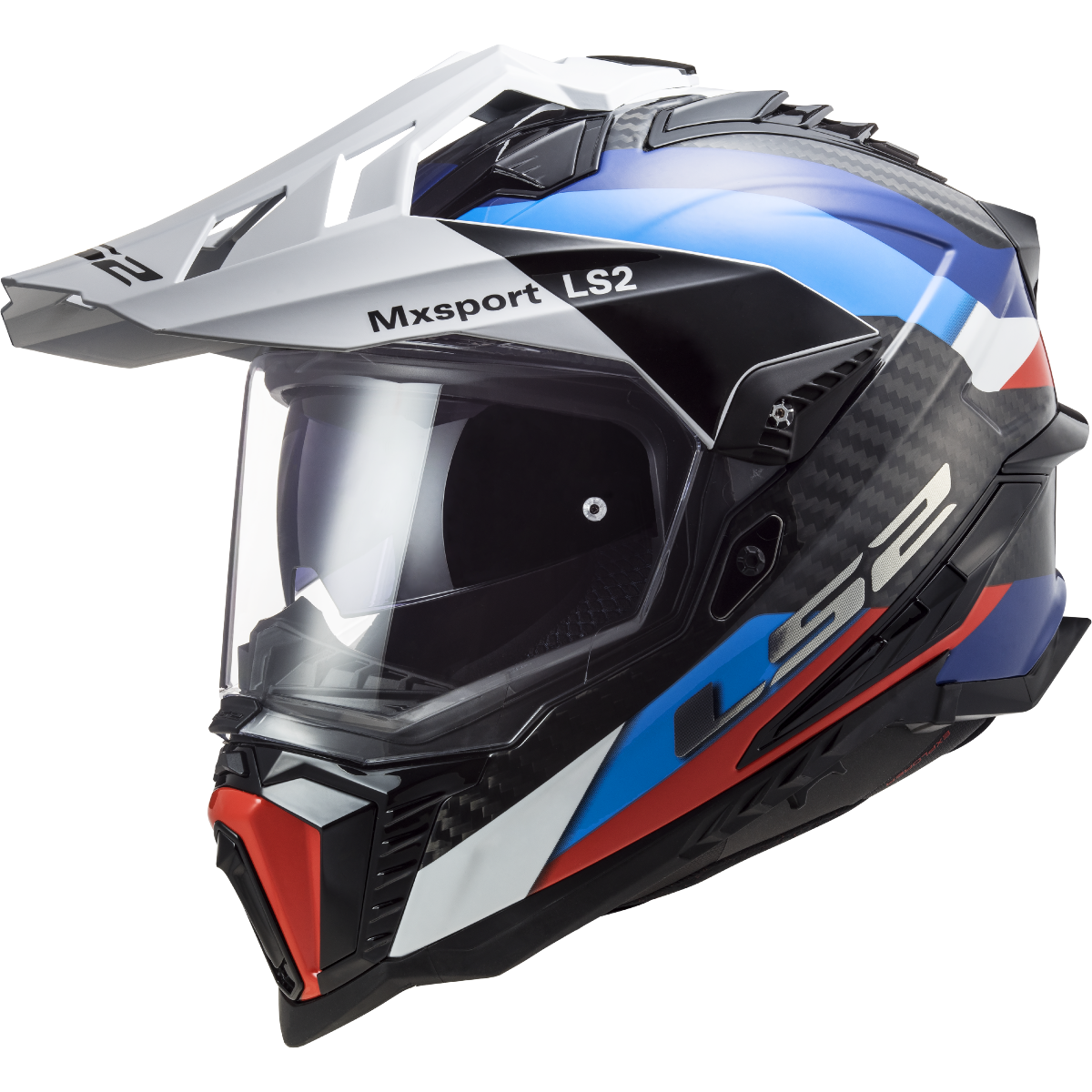 LS2 MX701 Carbon Explorer Frontier Gloss Black/Blue ECE 22.06