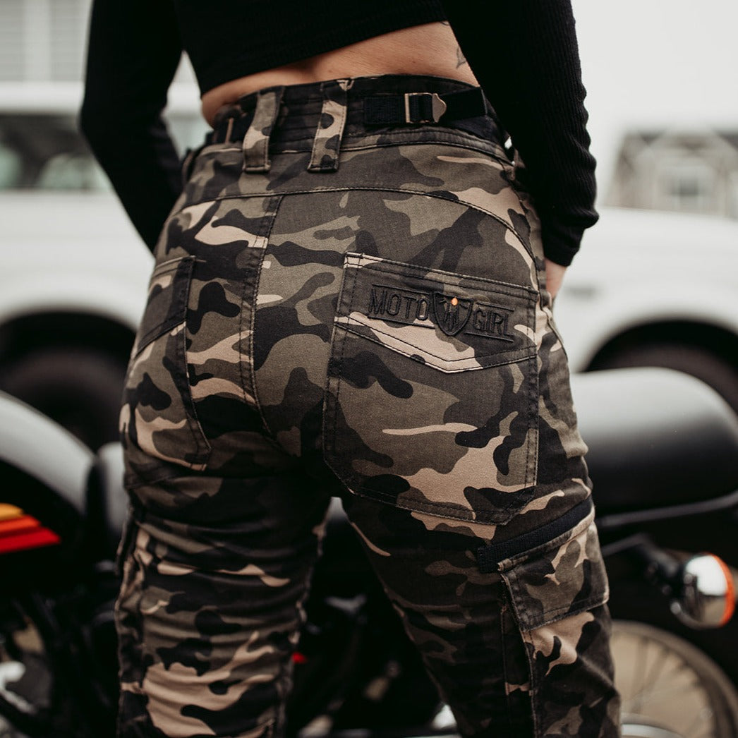 MotoGirl Lara Cargo Trousers Camo