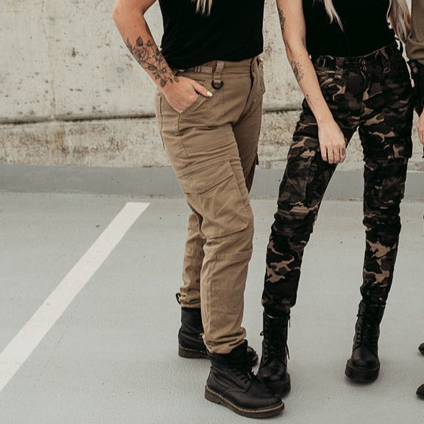 MotoGirl Lara Cargo Trousers Biege