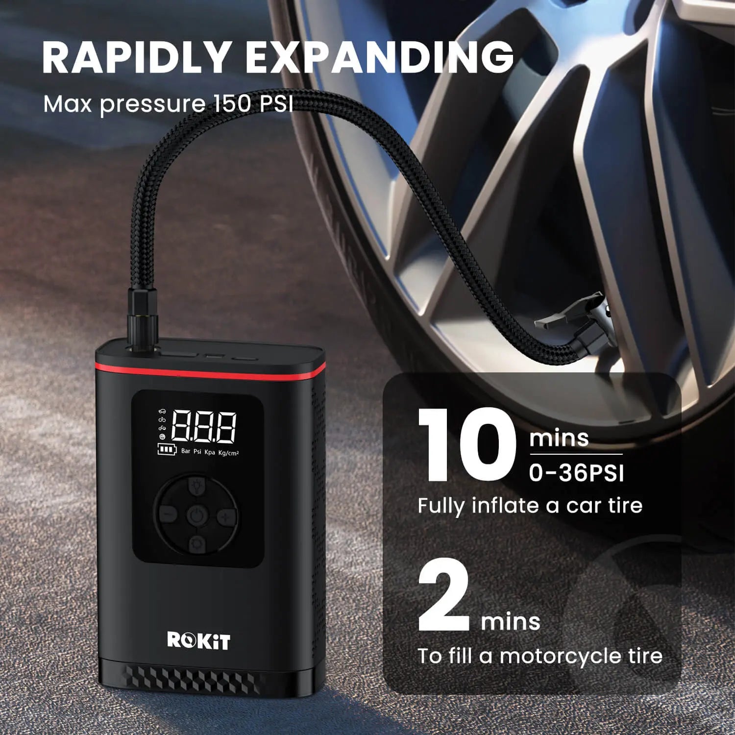 ROKiT Up Tyre Inflator 5200mAh